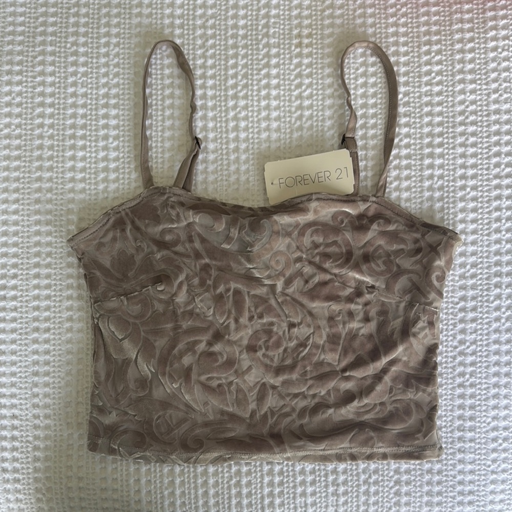 Forever 21 Velvet Textured Women's Crop Top